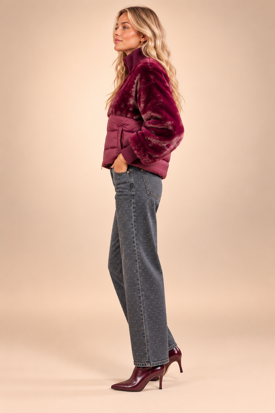 Manteau Felicia Bordeaux - Image 4