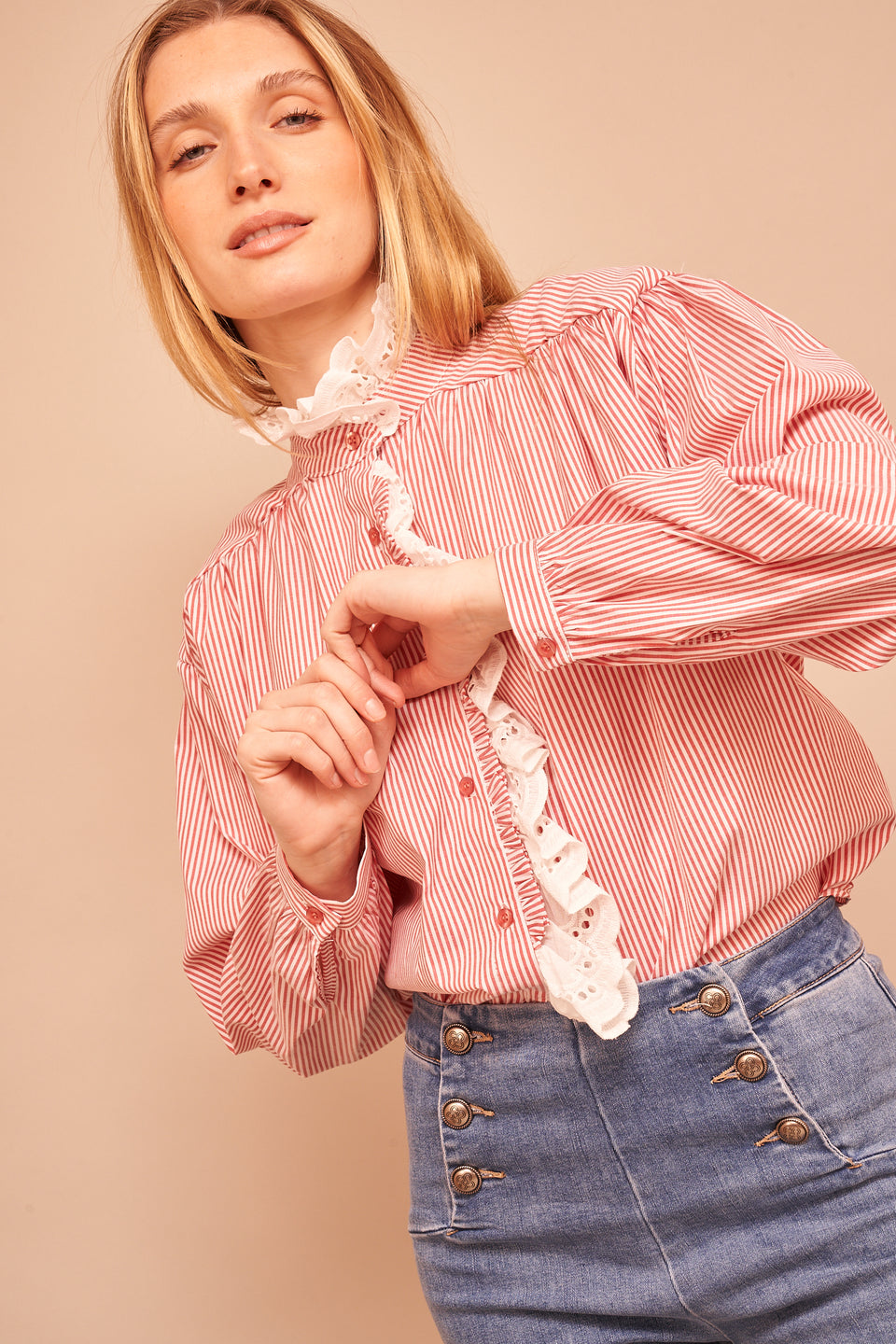 Chemise ILVA 99356 Raye Rouge - Image 6