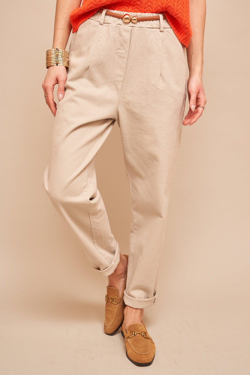 Pantalon ILVA 8673 Beige - Image 2