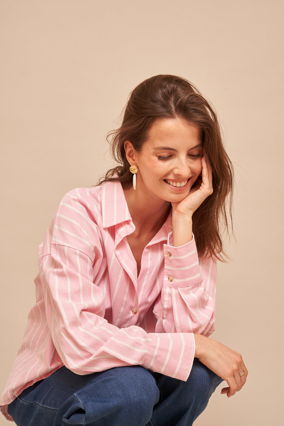 Chemise YES 4573 Rose-3 - Image 3
