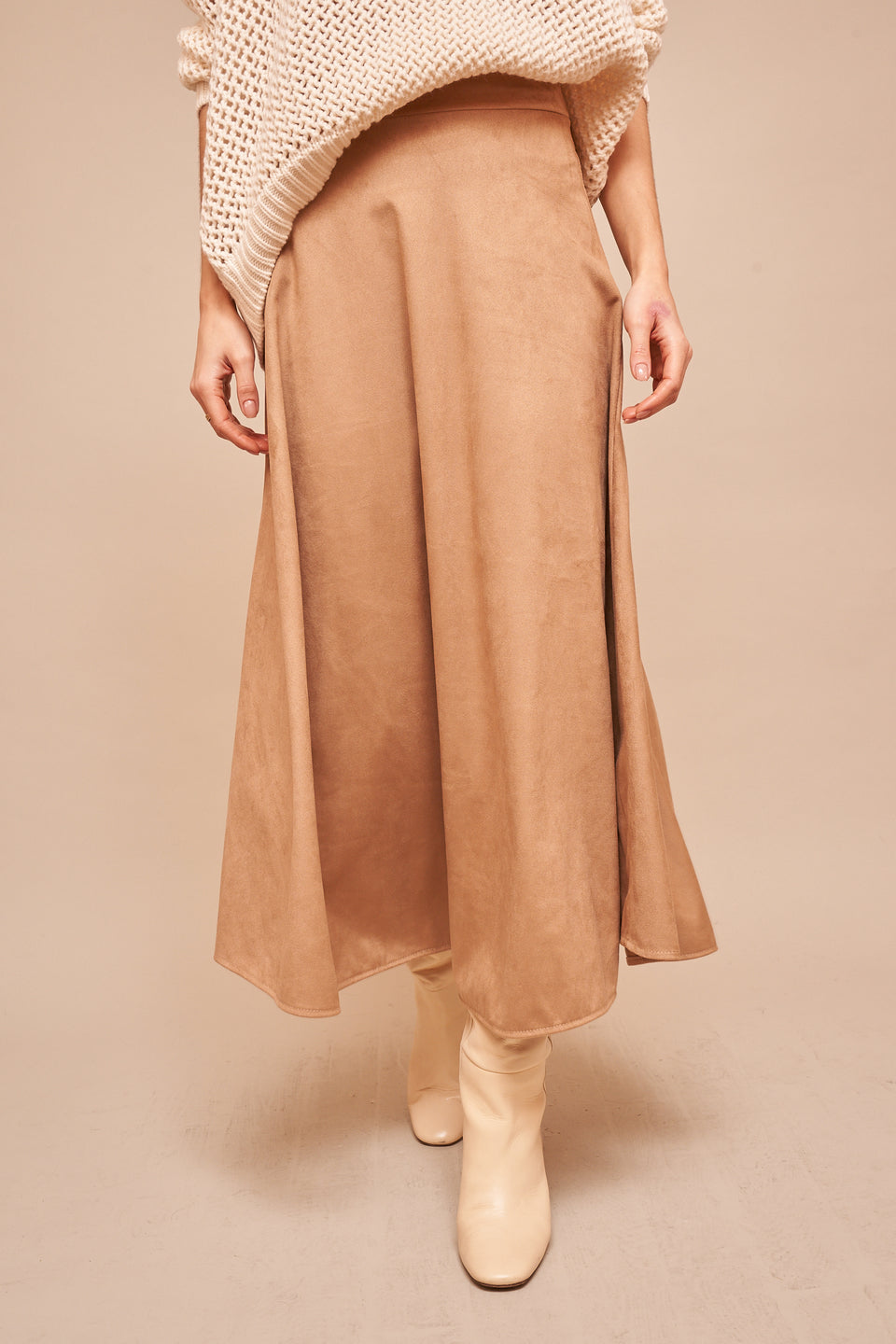 Jupe ILVA 19122 Daim Beige - Image 3