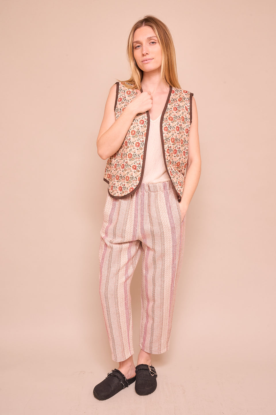 Pantalon ILVA 9500263 Rayé Rouge - Image 2