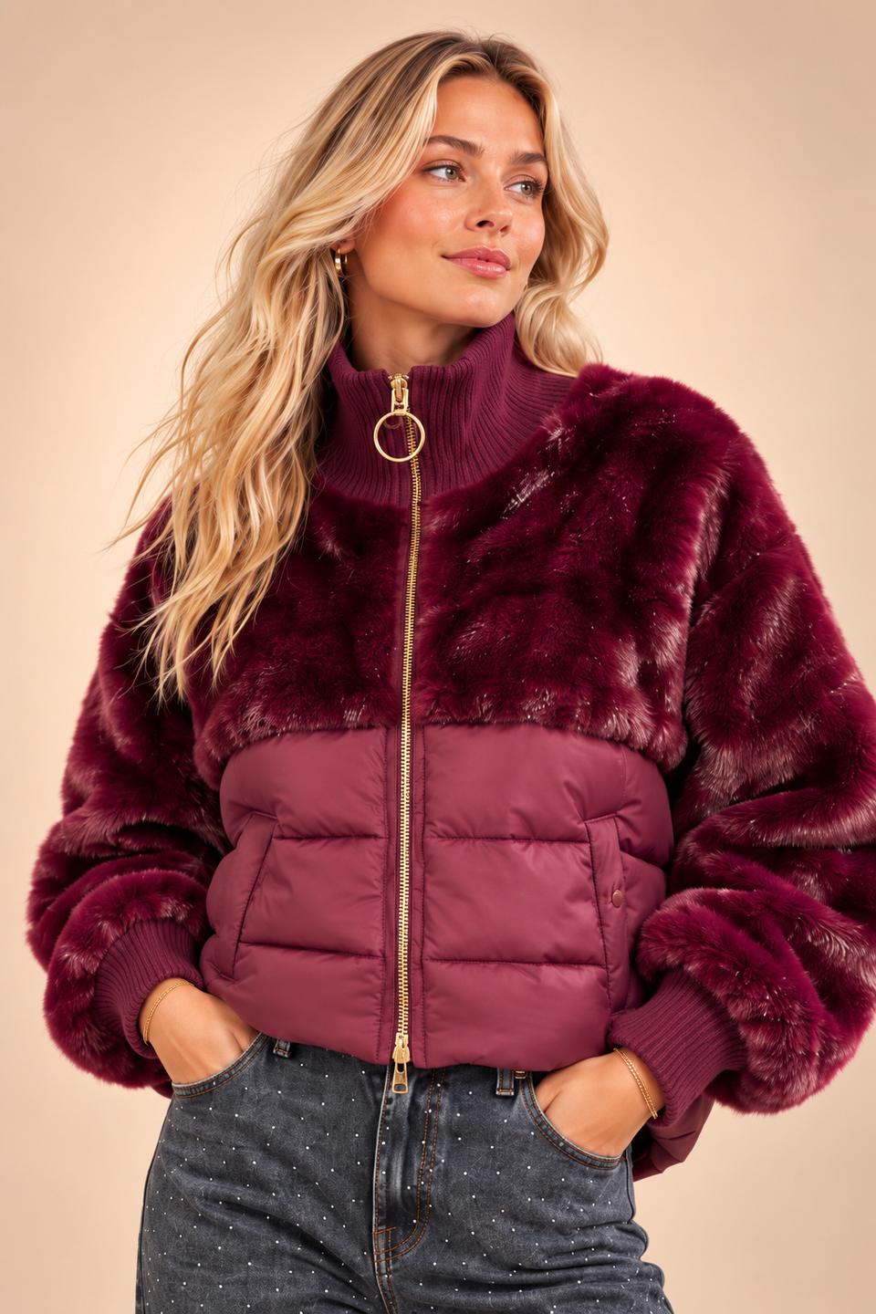 Manteau Felicia Bordeaux - Image 1