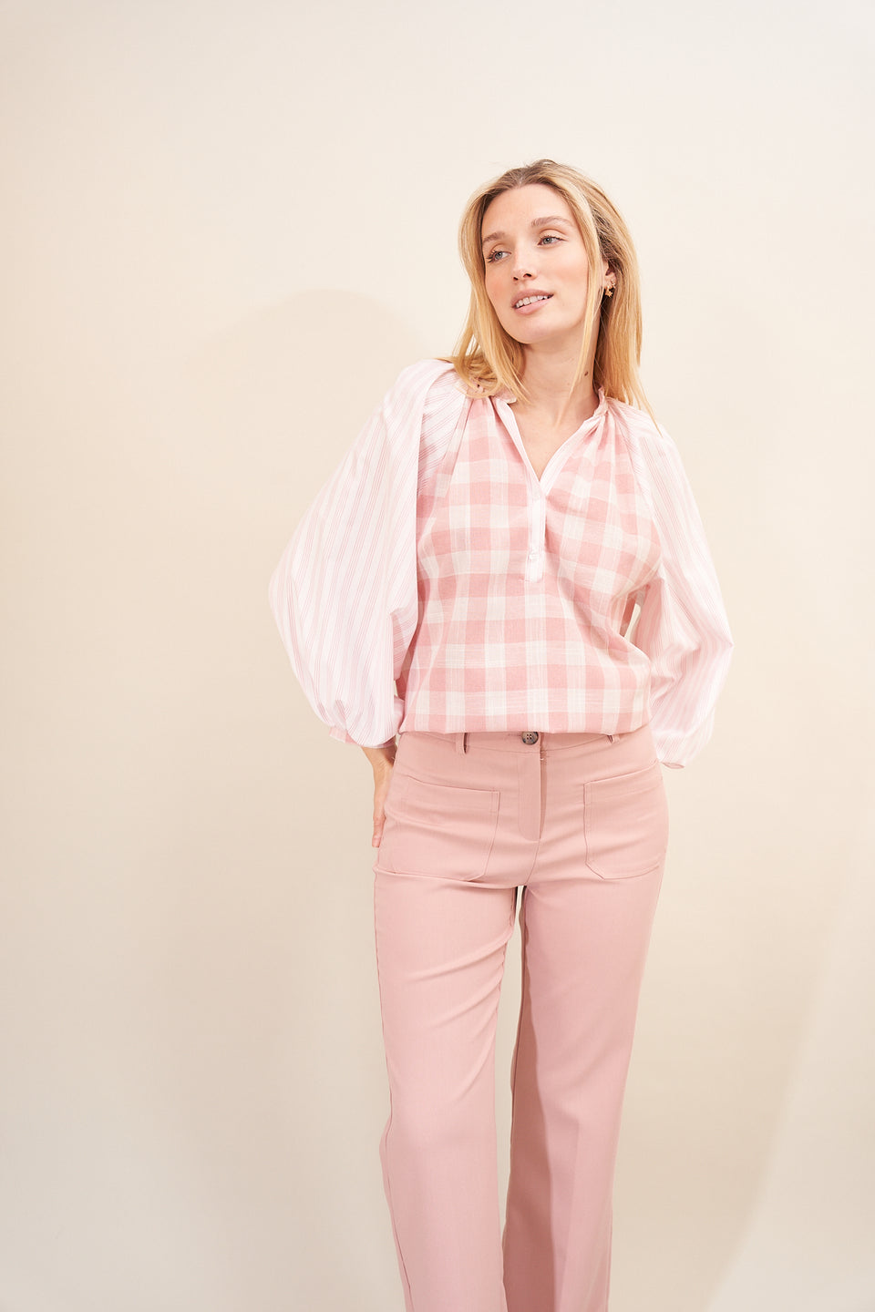 Pantalon YES 7374 Rose - Image 2