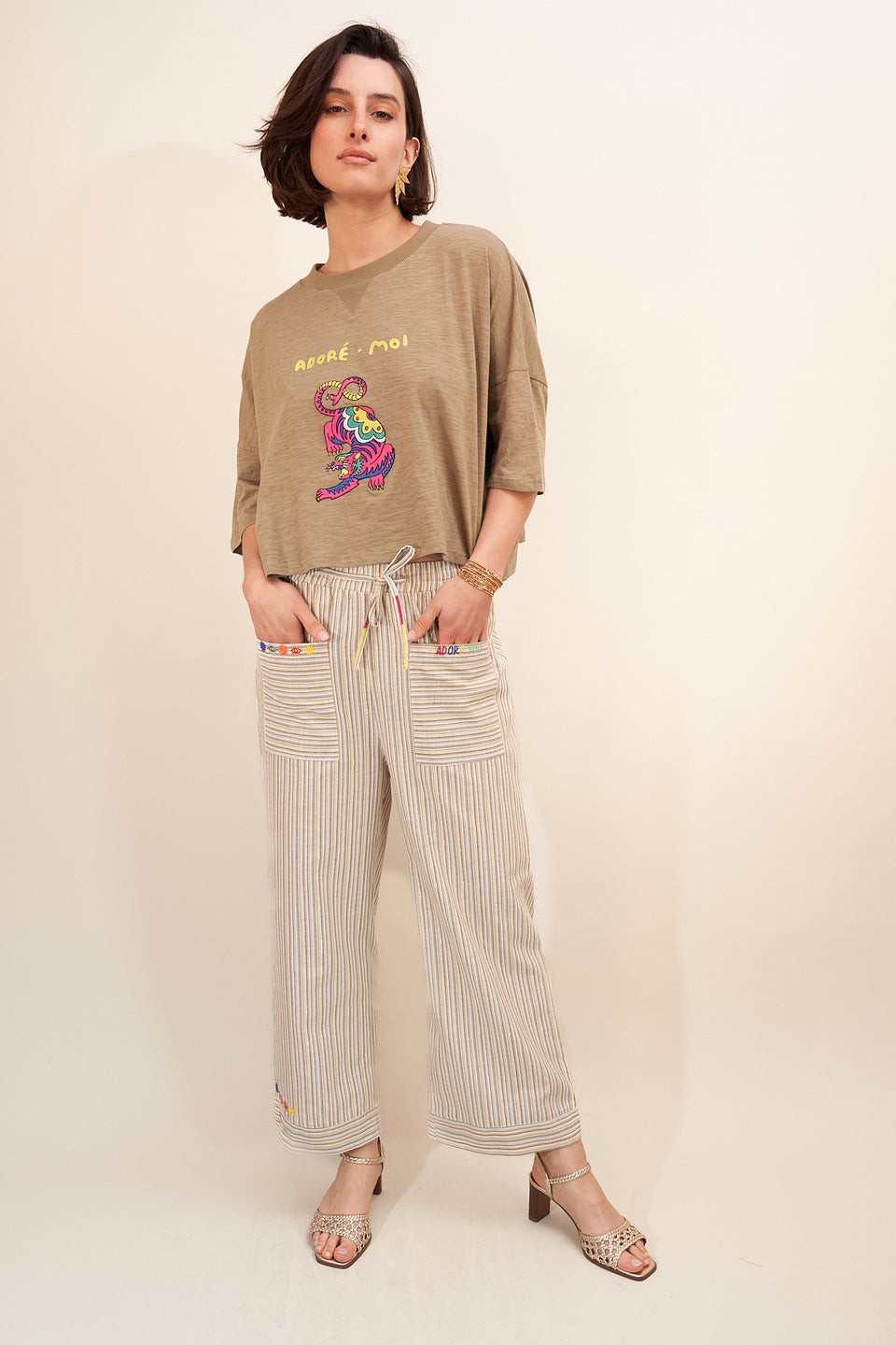 Pantalon Kolya Rayure Vert - Image 2