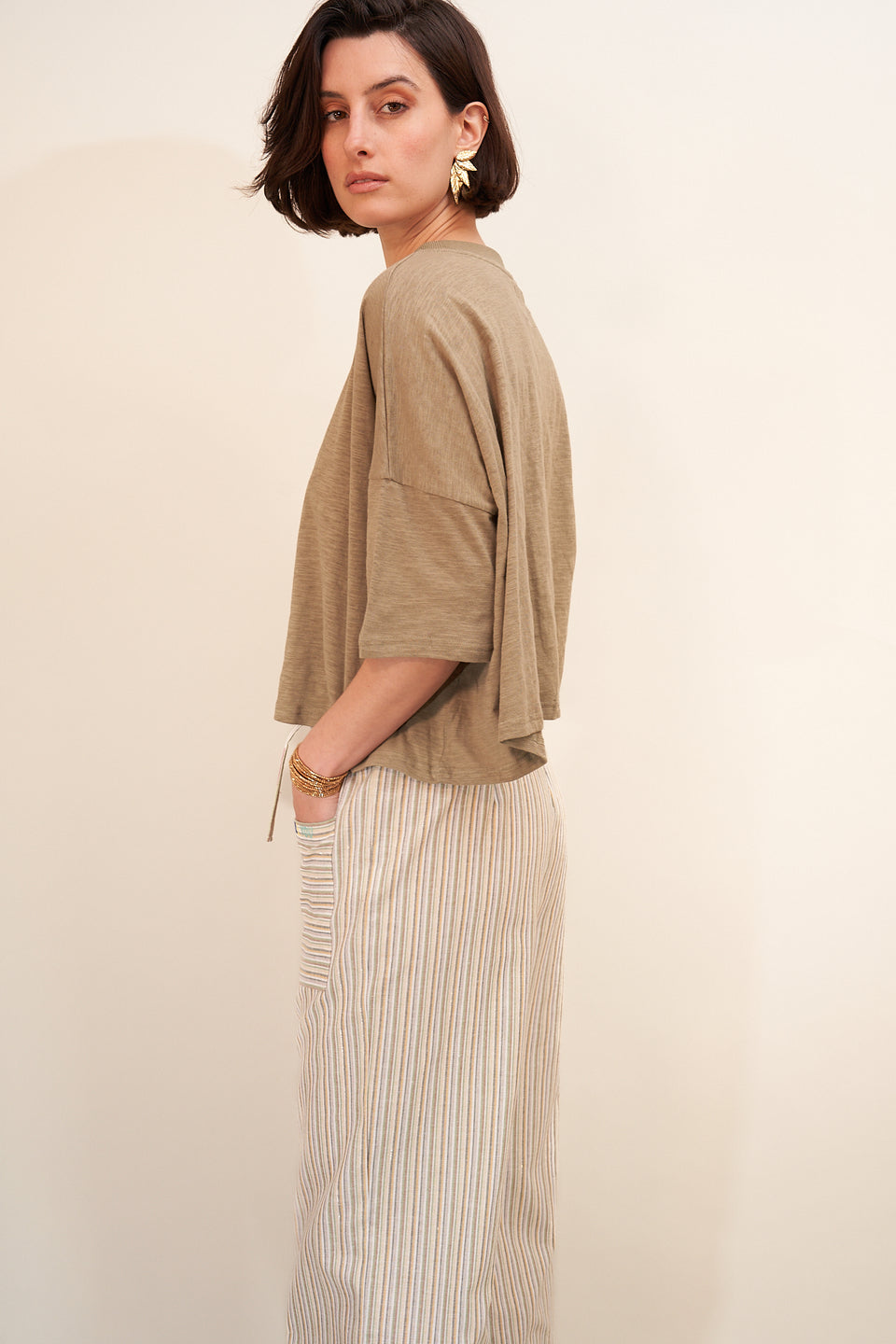 Pantalon Kolya Rayure Vert - Image 4
