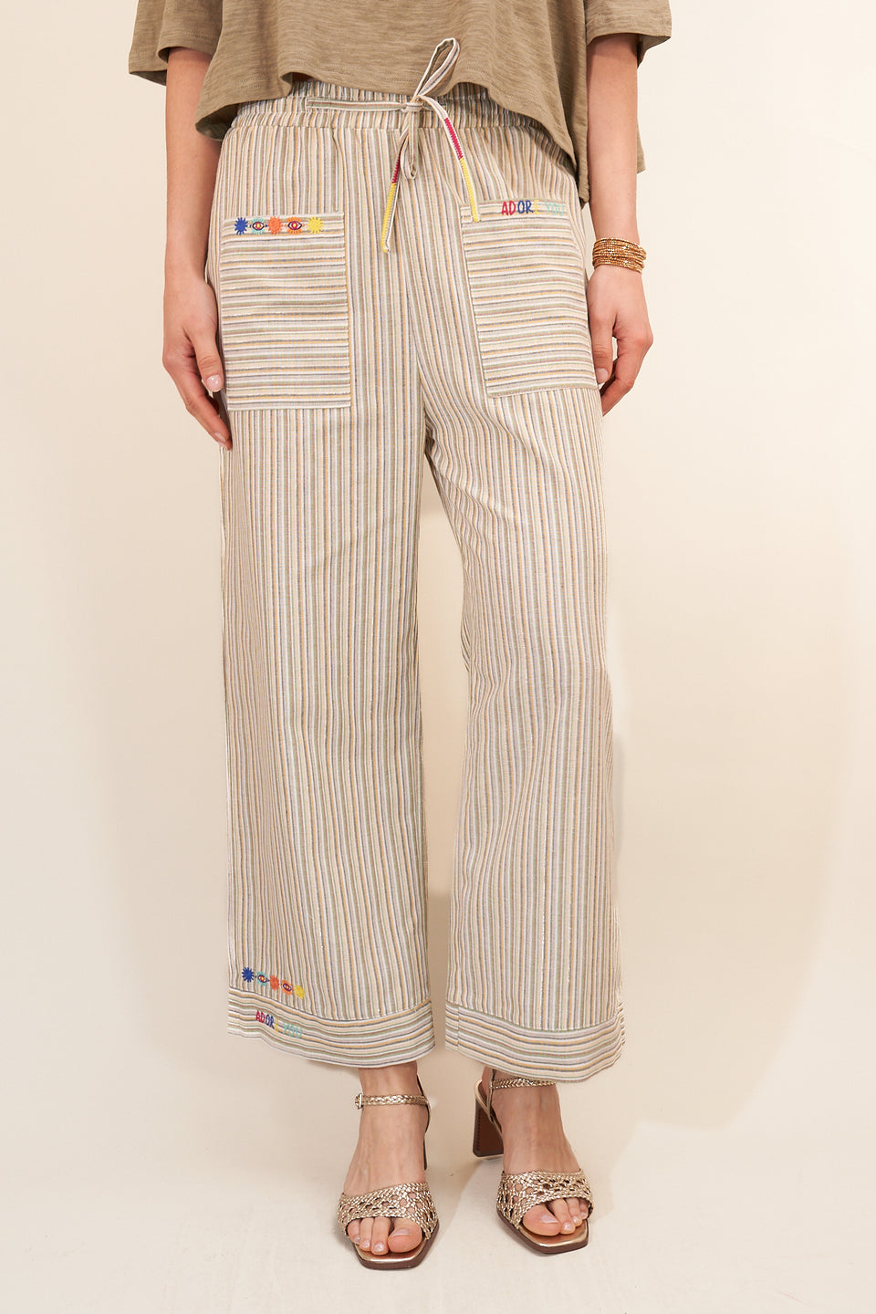 Pantalon Kolya Rayure Vert - Image 3