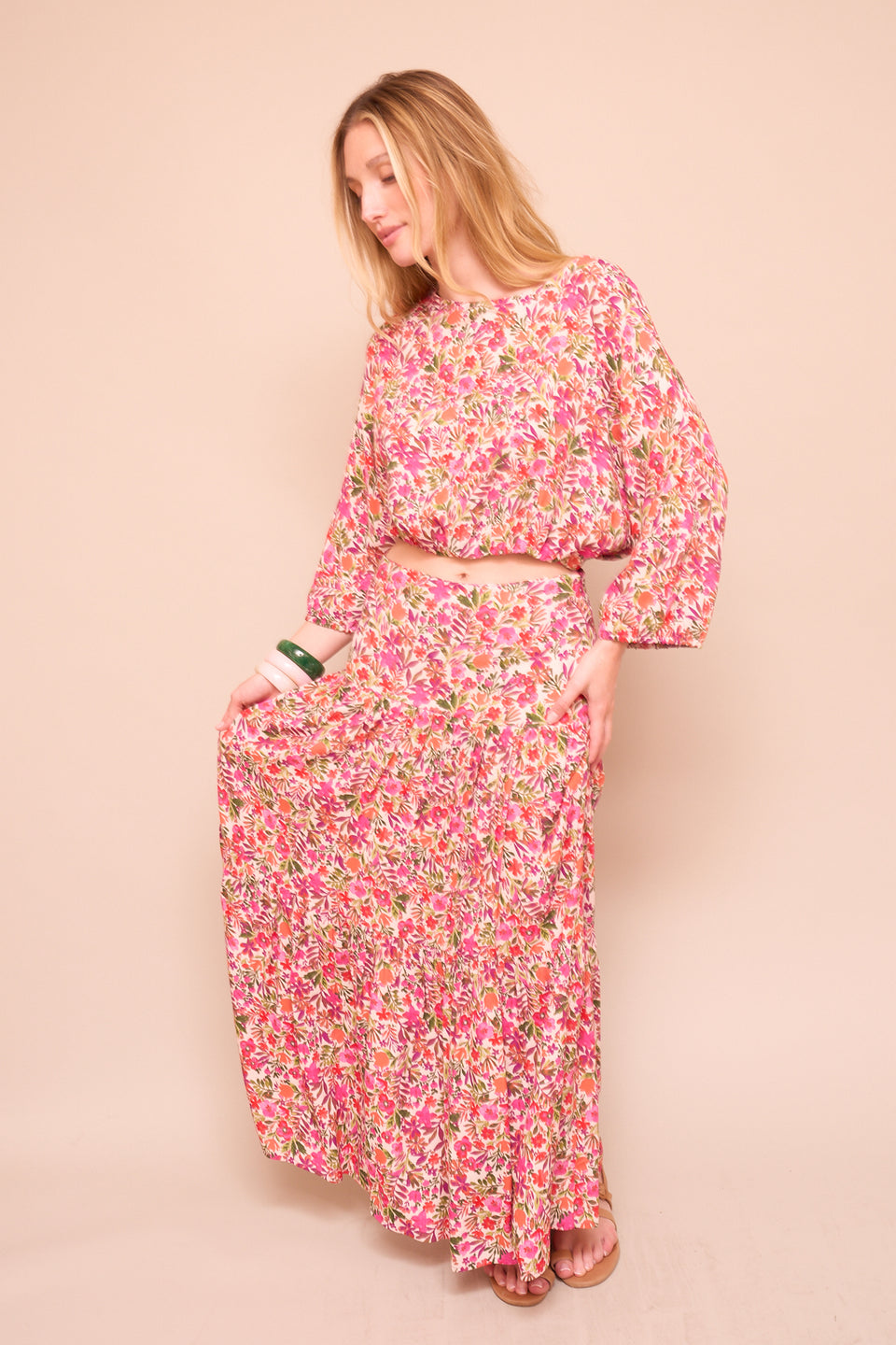 Jupe Ornella Fleurs Roses - Image 4