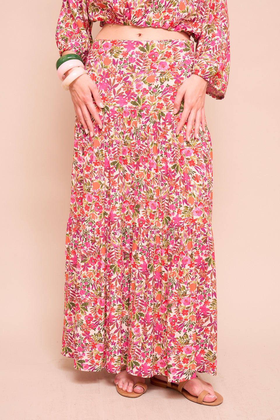 Jupe Ornella Fleurs Roses - Image 3