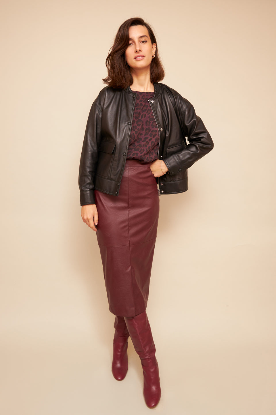 Jupe Cristel Bordeaux - Image 1