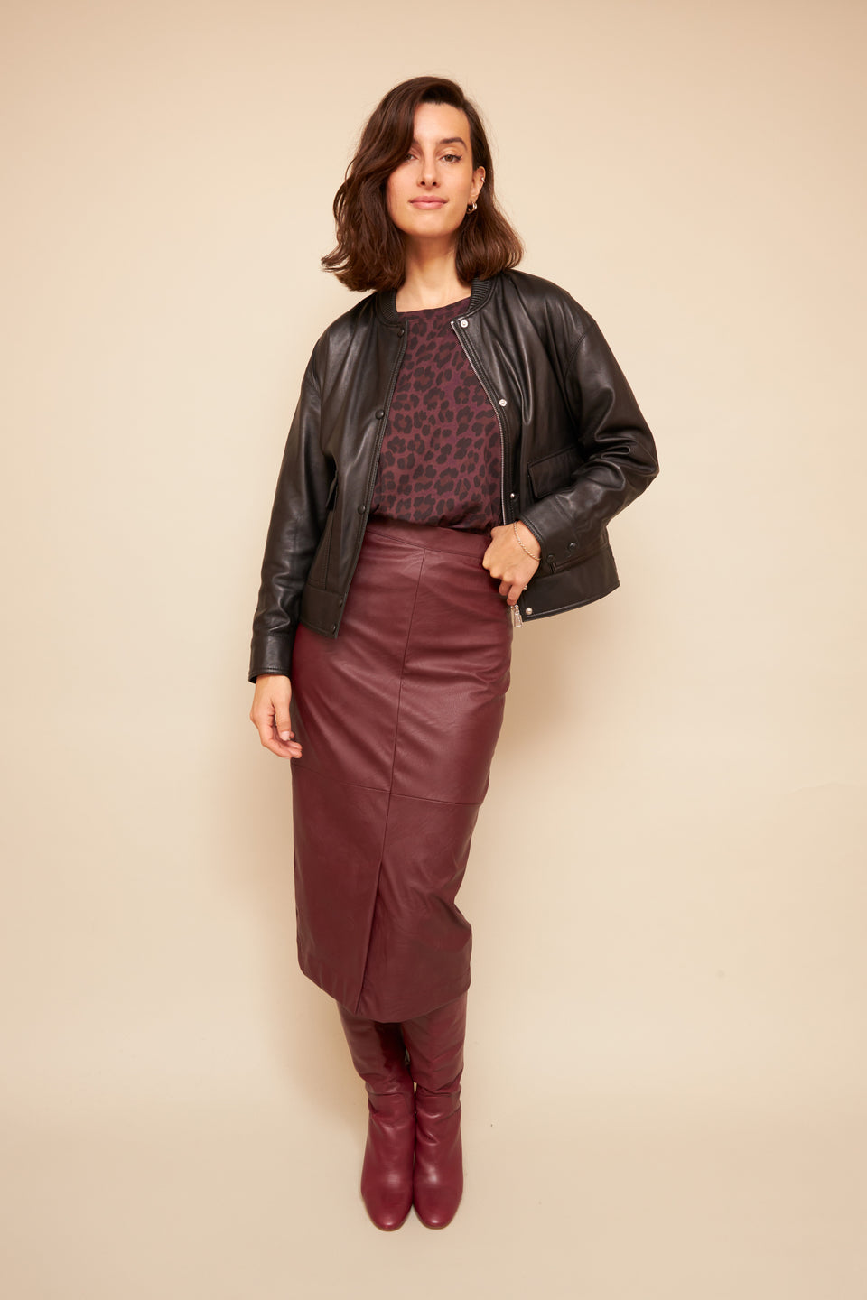 Jupe Cristel Bordeaux - Image 2