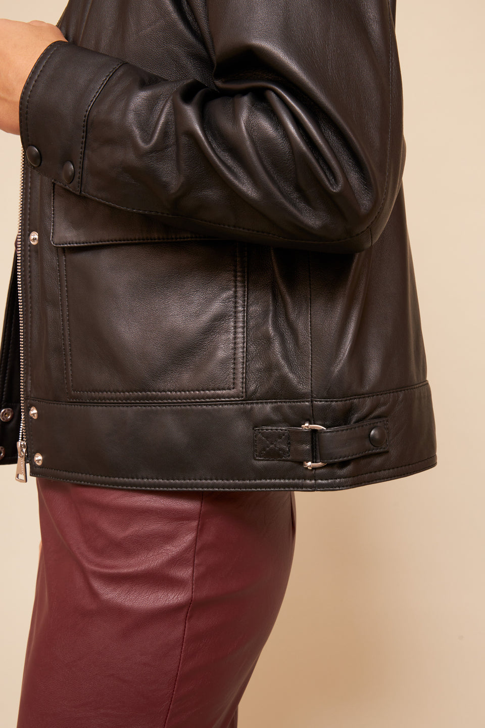 Blouson Cuir Maven Noir - Image 6