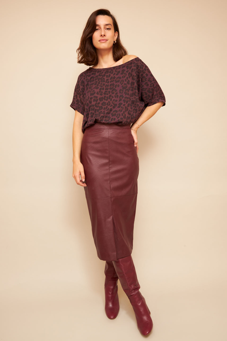 Jupe Cristel Bordeaux - Image 4