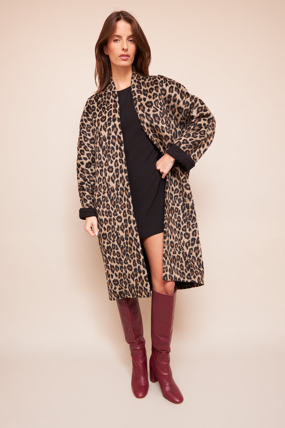 Manteau Sarah miel Léopard - Image 1