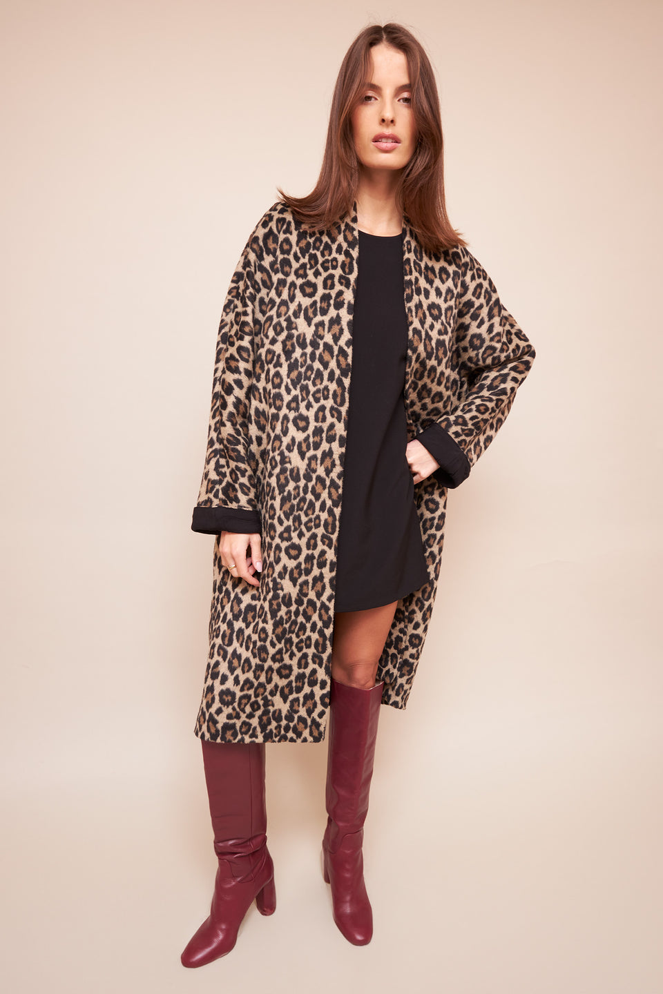 Manteau Sarah miel Léopard - Image 2