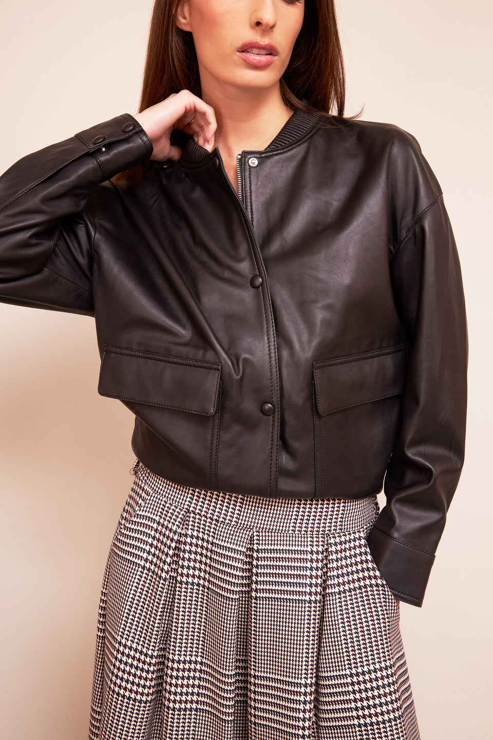 Blouson Cuir Maven Noir - Image 3