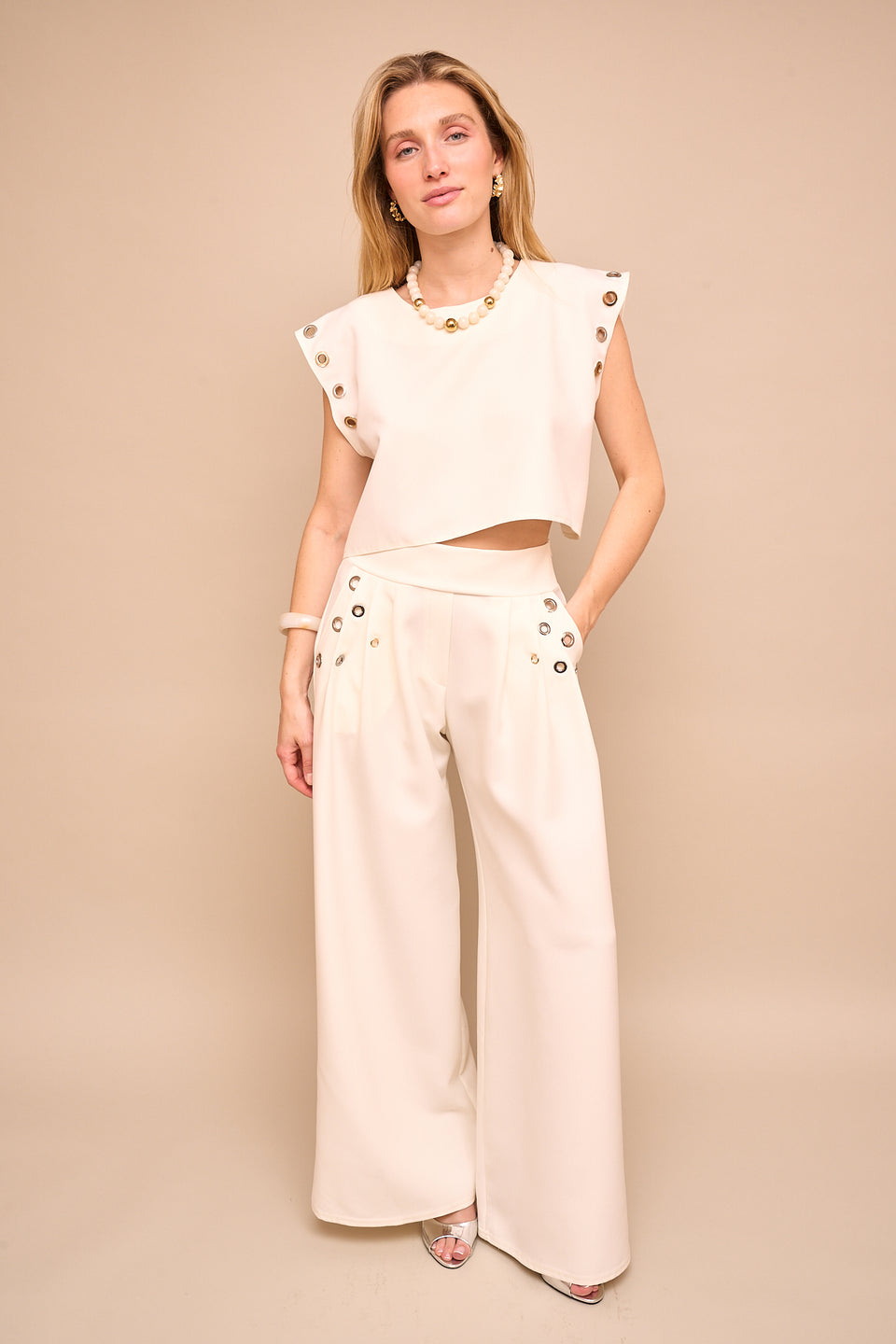 Pantalon ILVA 2526 Ecru - Image 2