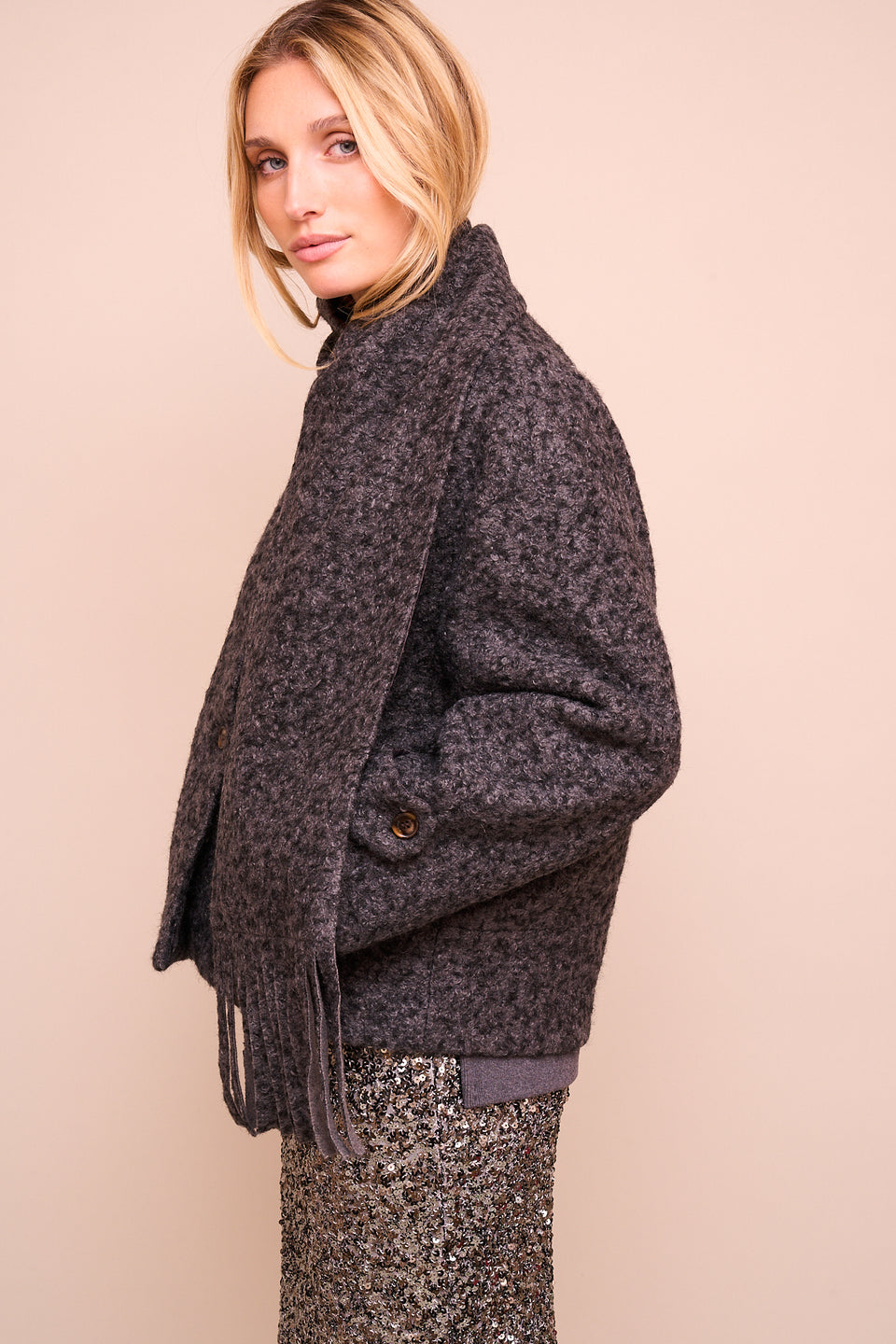 Manteau ASTER Gris chiné - Image 3