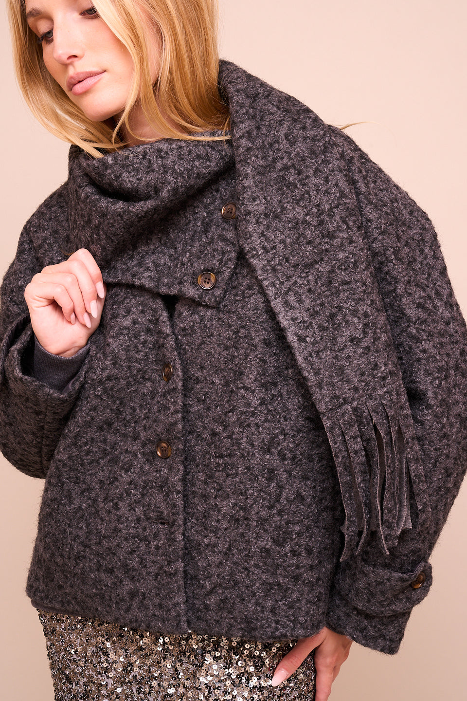 Manteau ASTER Gris chiné - Image 2