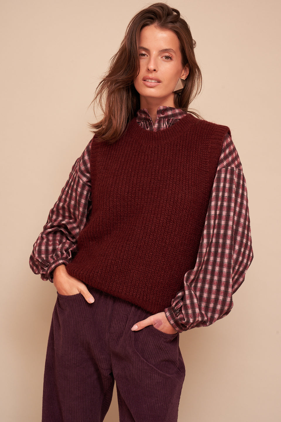 Pull YES 8408 Bordeaux - Image 2