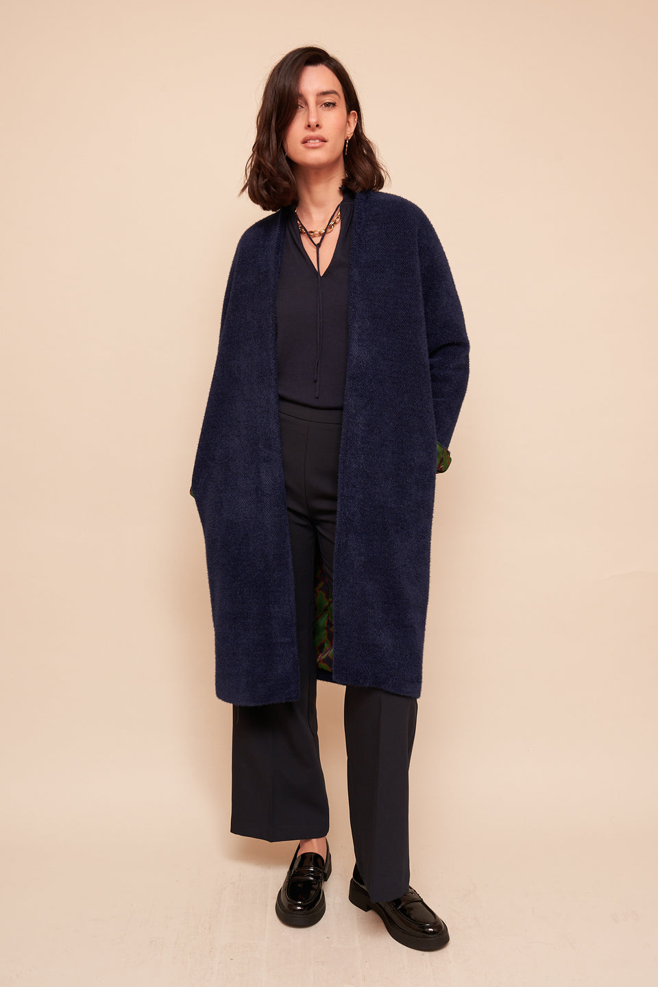 Manteau Sarah Miel Marine - Image 1