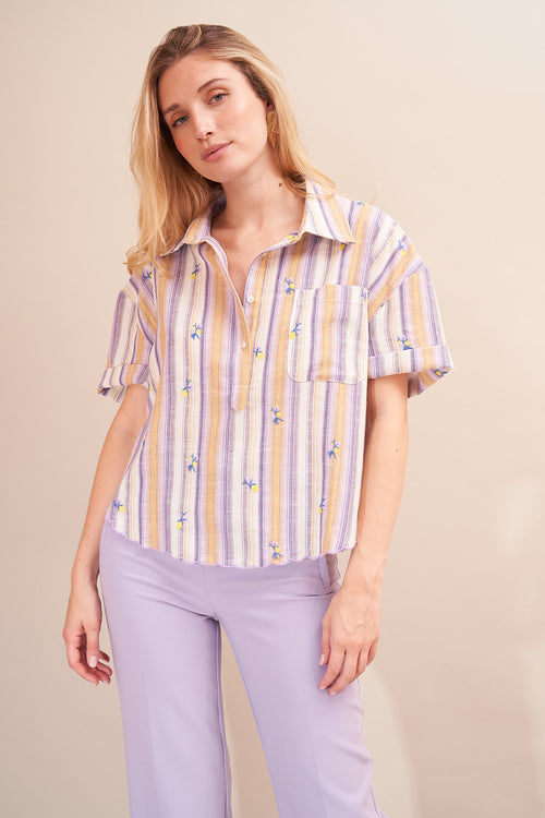 Chemise Liouba Rayée Violet