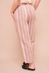 Pantalon ILVA 9500263 Rayé Rouge