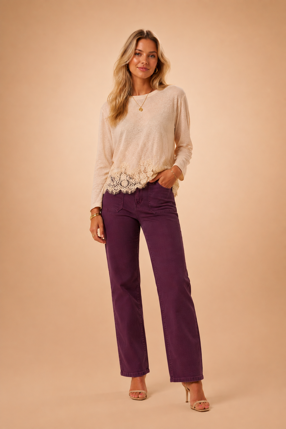 Pantalon Parmy Aubergine - Image 1