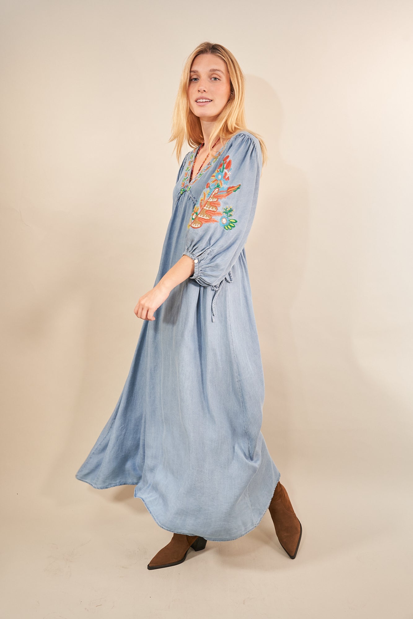 Robe chambray femme sale