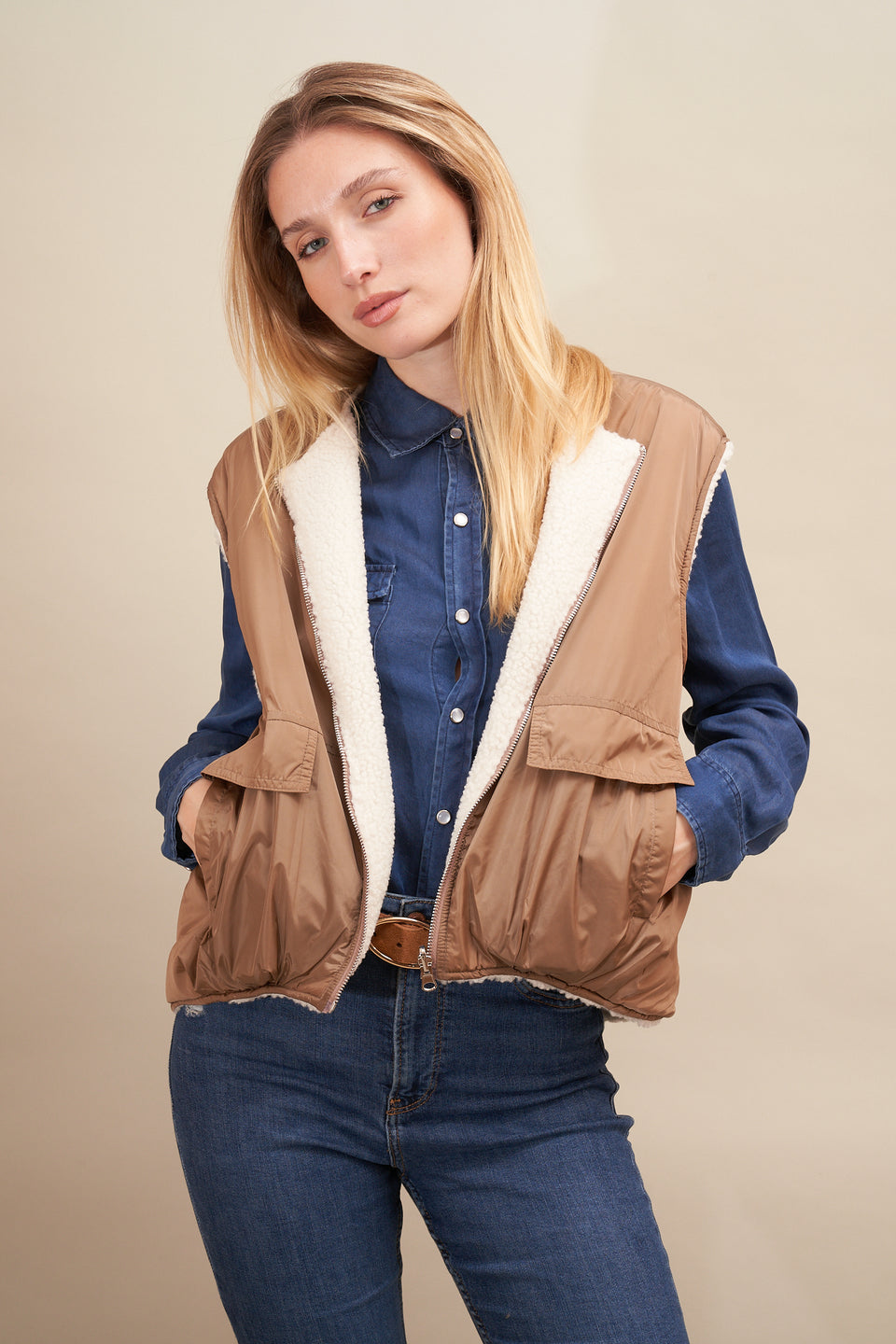 Gilet trish Camel - Image 2