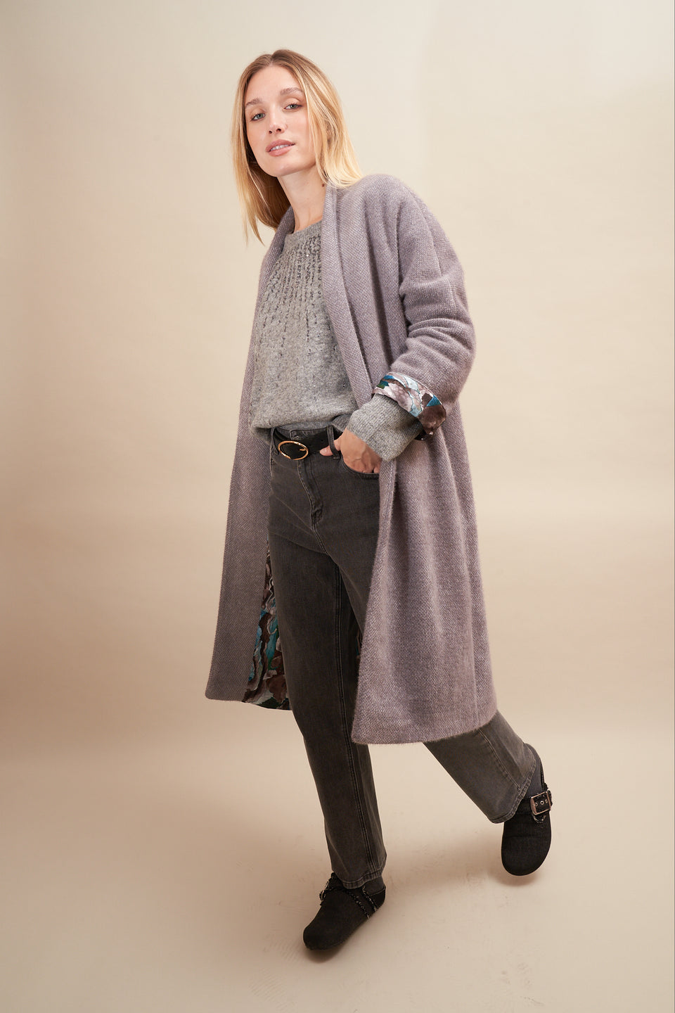 Manteau Sarah miel Gris - Image 1