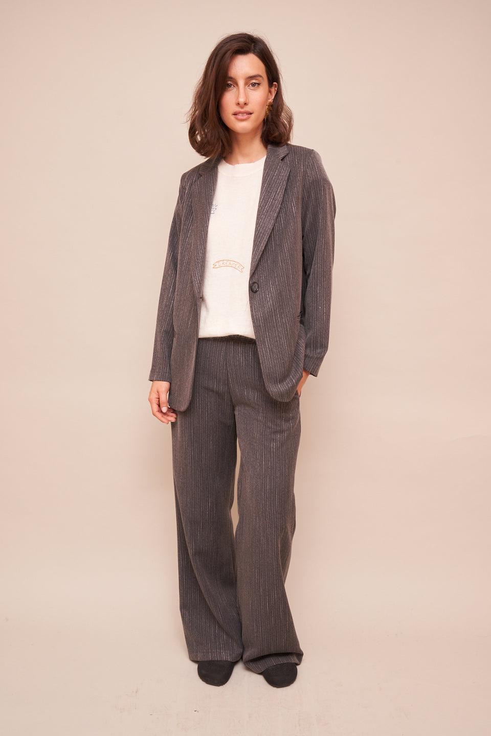 Blazer Greta Rayé Gris - Image 6