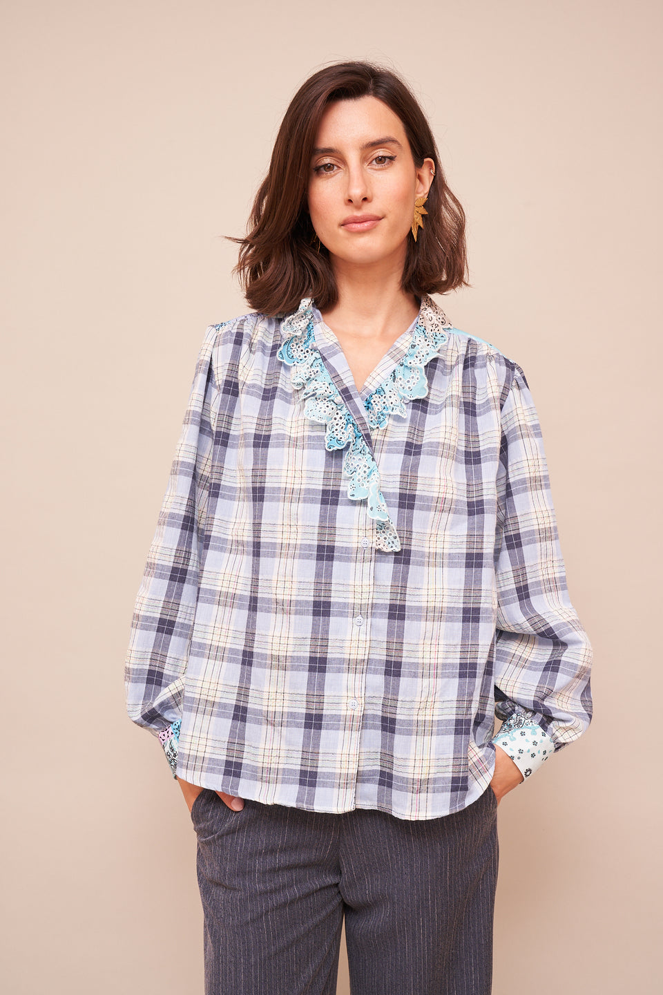 Chemise Alya carreaux Bleu - Image 2