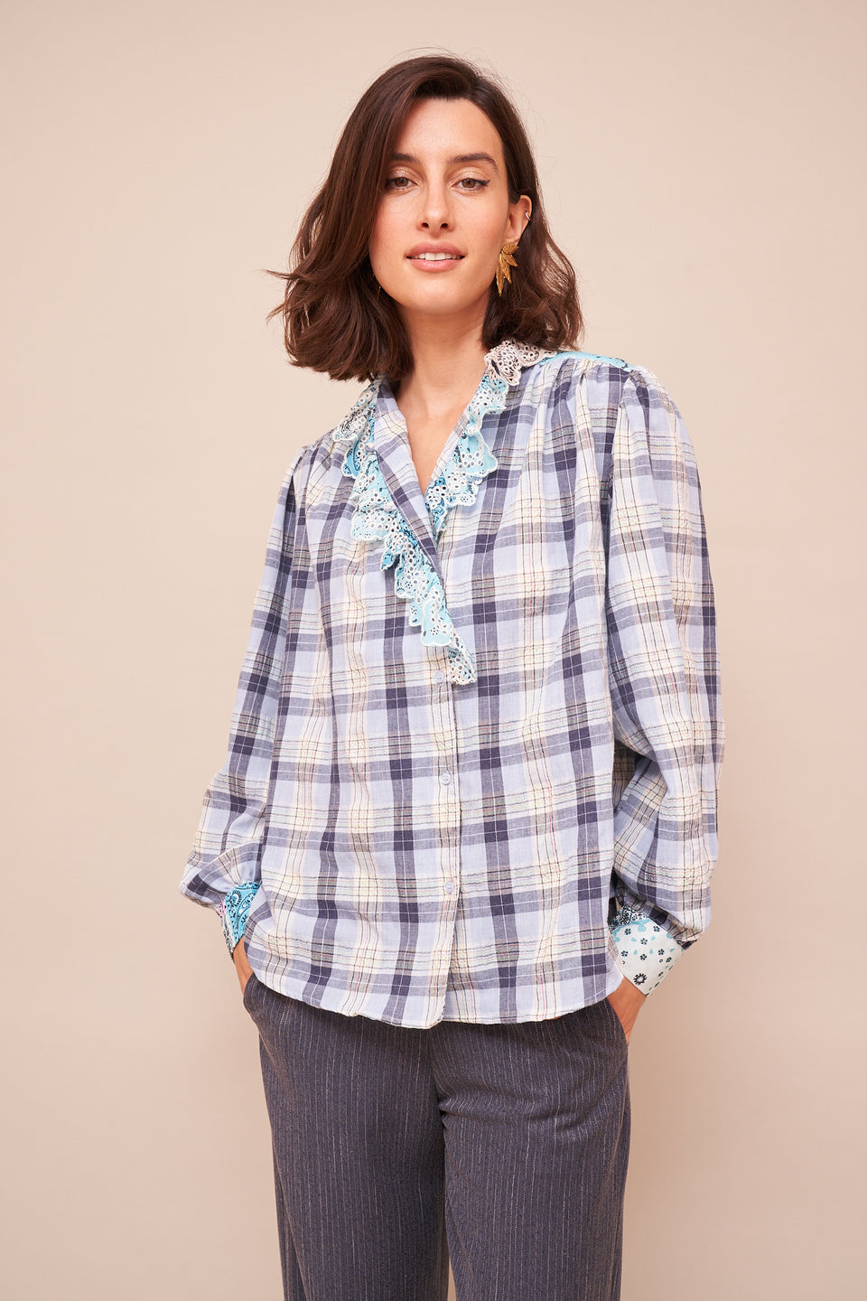 Chemise Alya carreaux Bleu - Image 1