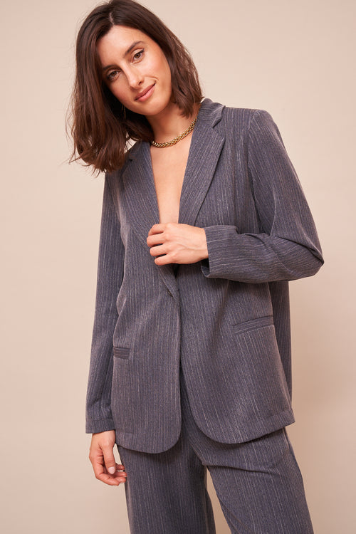 Blazer Greta Rayé Bleu