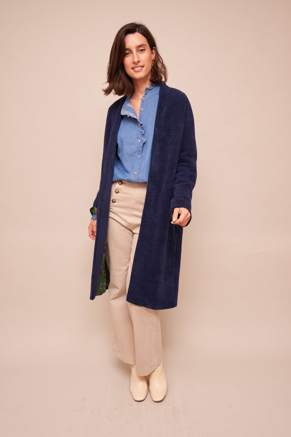 Manteau Sarah miel Marine - Image 4