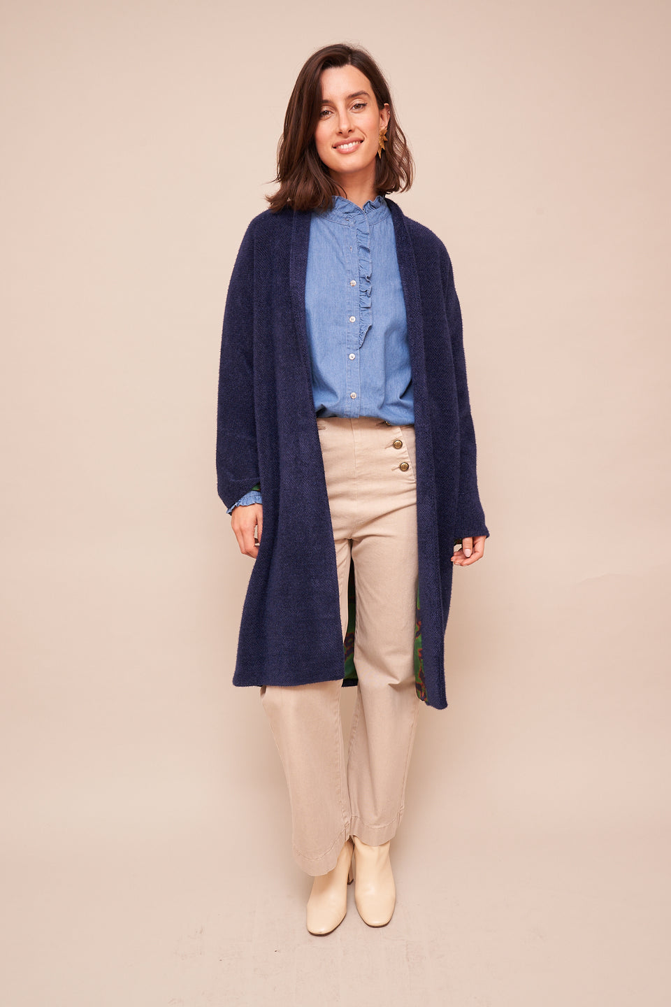 Manteau Sarah miel Marine - Image 2