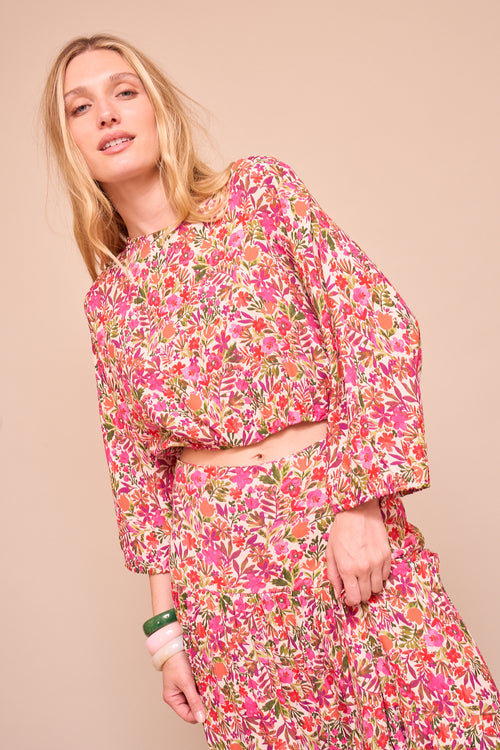 Haut Ava Fleurs Roses