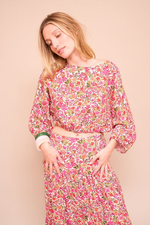 Haut Ava Fleurs Roses