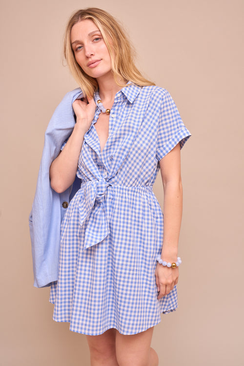 Robe Yes 10408 Vichy Bleu