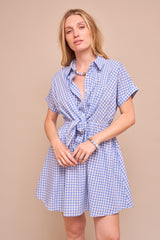 Robe Yes 10408 Vichy Bleu