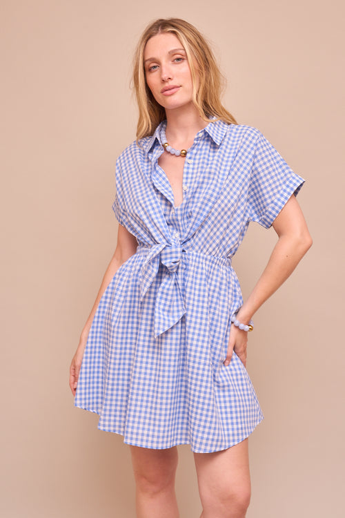 Robe Yes 10408 Vichy Bleu