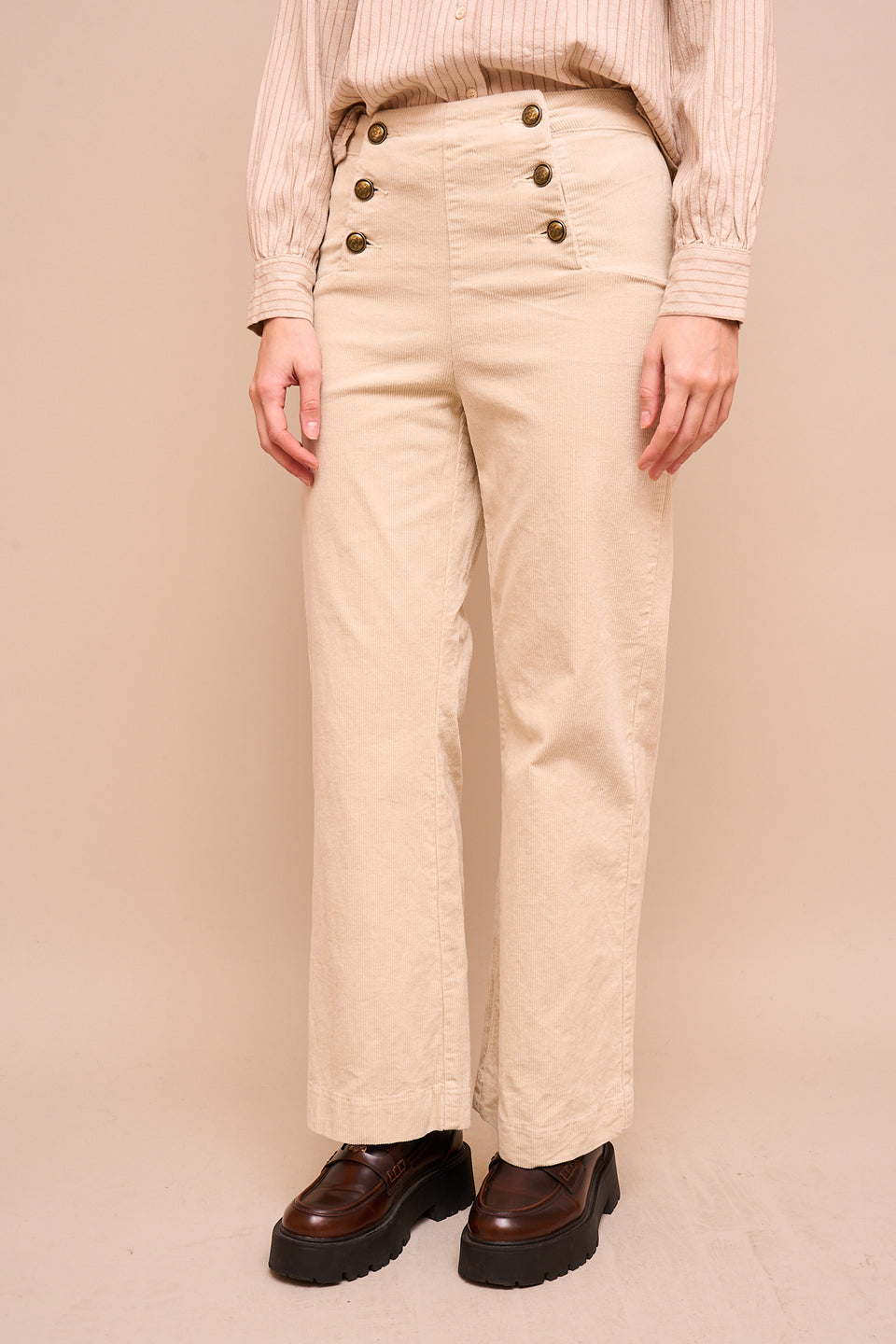 Jeans ILVA 413 Velours Ecru - Image 4