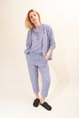 Pantalon ILVA 95190 Vichy Bleu