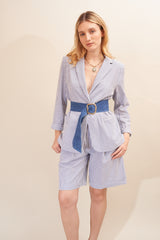 Short Henri rayure  Bleue