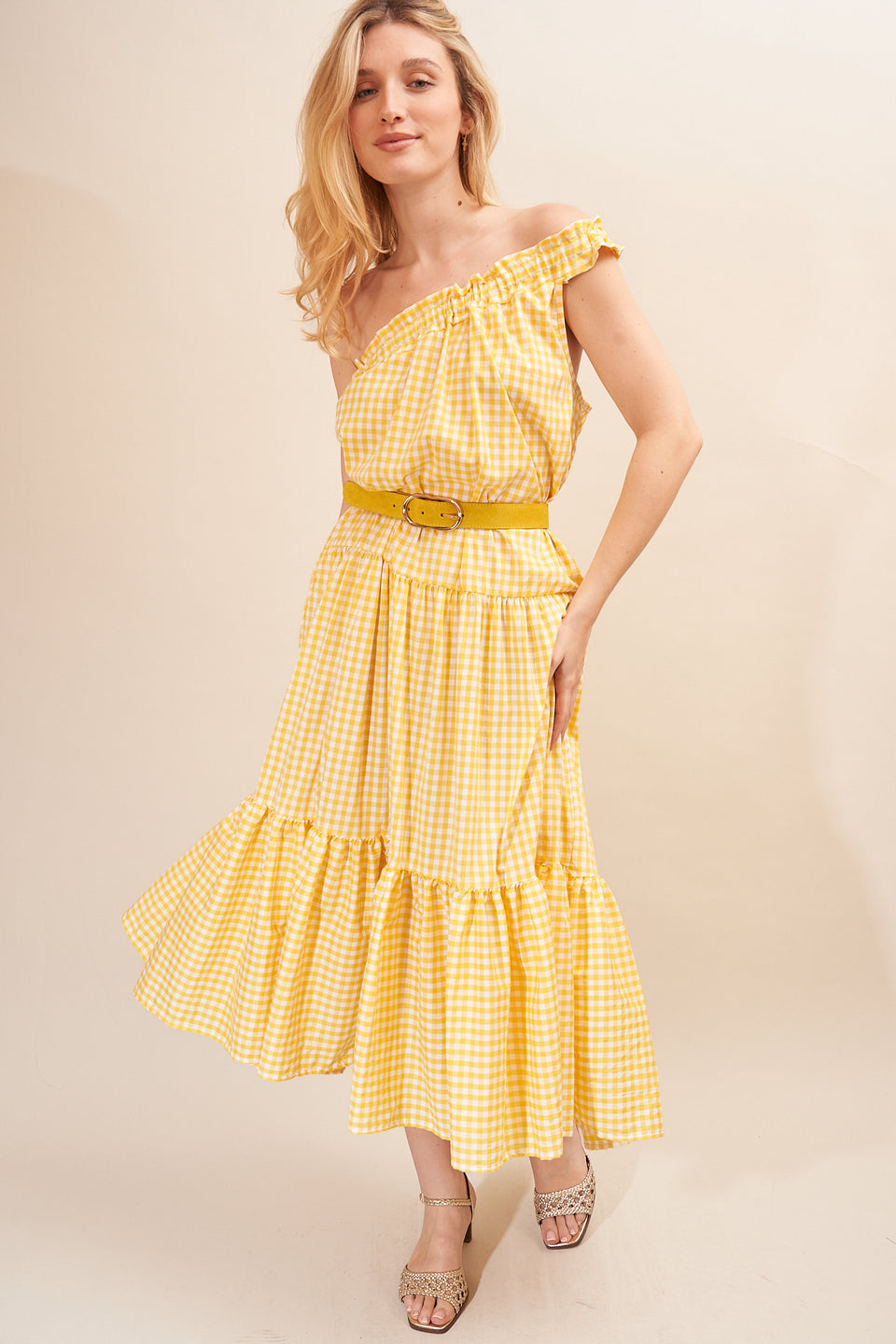 Robe ILVA 94869 Vichy Jaune - Image 1