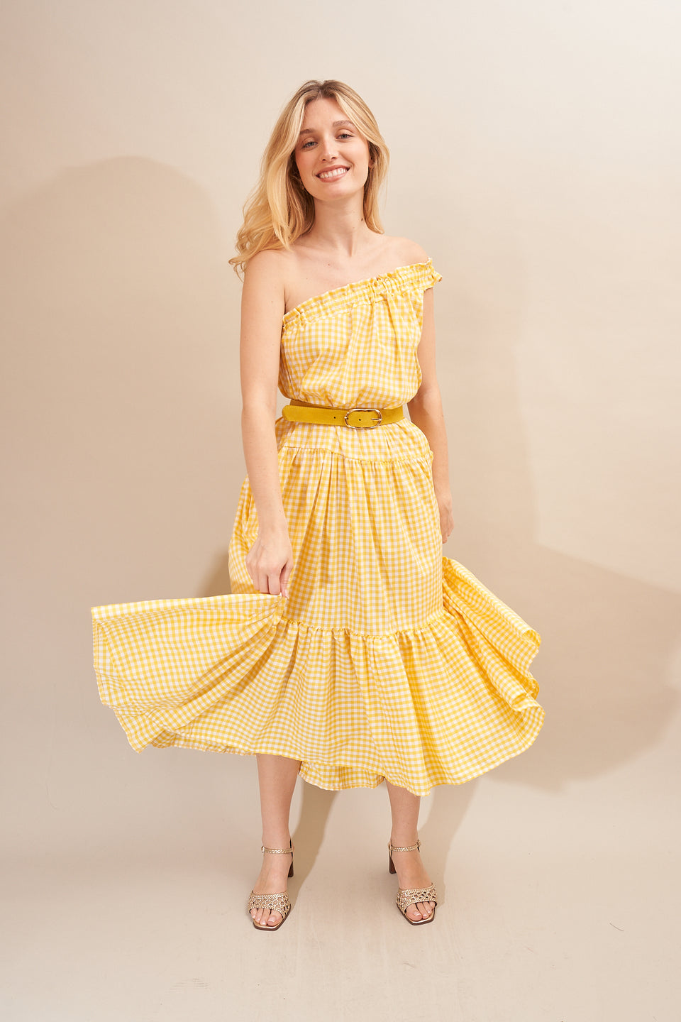 Robe ILVA 94869 Vichy Jaune - Image 5