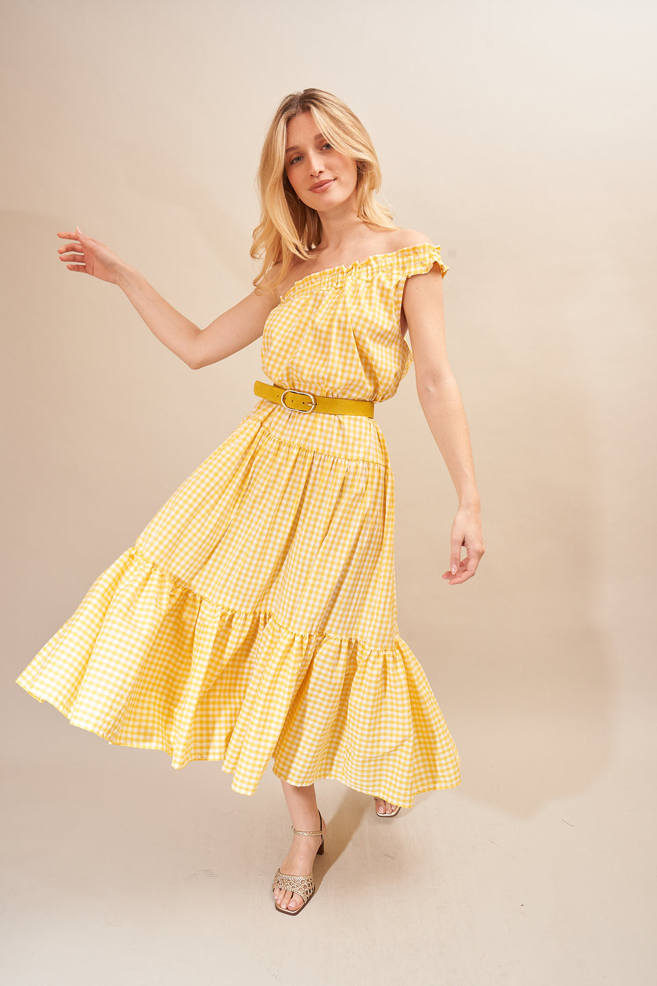 Robe ILVA 94869 Vichy Jaune - Image 2