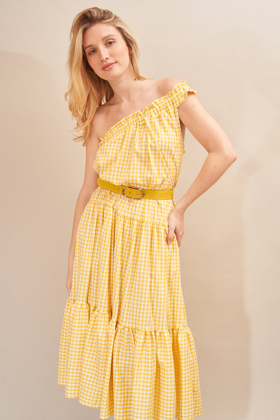 Robe ILVA 94869 Vichy Jaune - Image 3