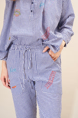 Pantalon ILVA 95190 Vichy Bleu